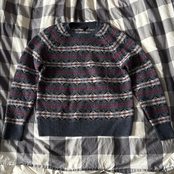 J. Crew Fair Isle Sweater - 100% Lambswool - Picture 1 of 6